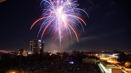 Firework over the sky