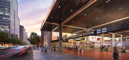 Artist's rendering of Downtown SJ BART station entrance