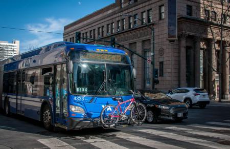 VTA blue bus driving