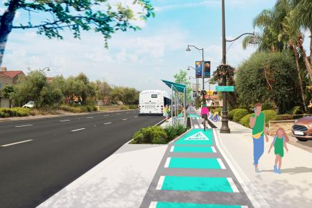 VTA Protected Bicycle Lane on El Camino Real