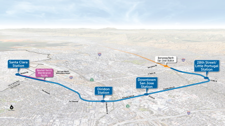 VTA's BART Phase 2 alignment map