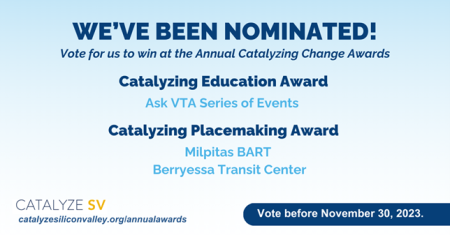 We've Been Nominated Catalyze graphic