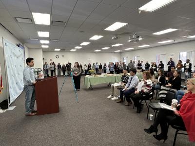 Board Vice Chair Sergio Lopez address the Climate Action and Adaptation Plan Celebration 