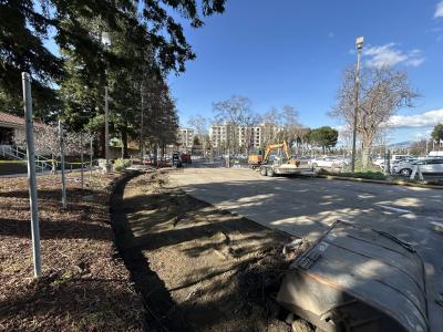 Construction at the River Oaks Park and Ride Parking Lot