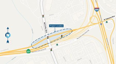 Map of Calaveras Boulevard near Highway 237