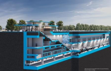 artist rendering of 28th street BART station cross section