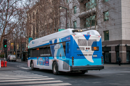 VTA Bus Driving On The Street