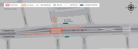 Image shows Wilbur Avenue is closed.