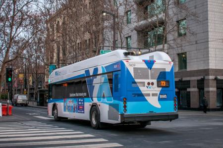 VTA bus on the street