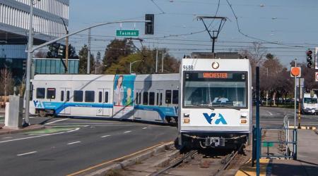 Green Line train on First Street