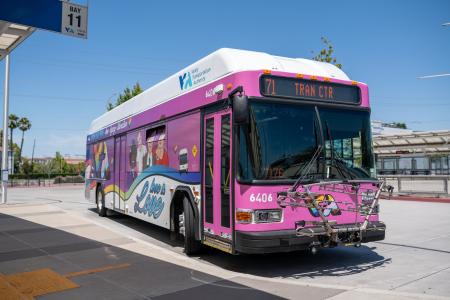 VTA Pride Bus on the street