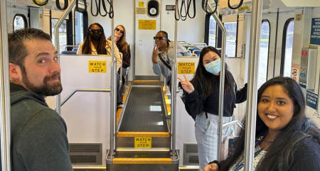 VTA Employee Relations team on the light rail