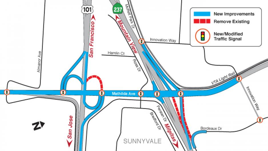 map of Mathilda interchange