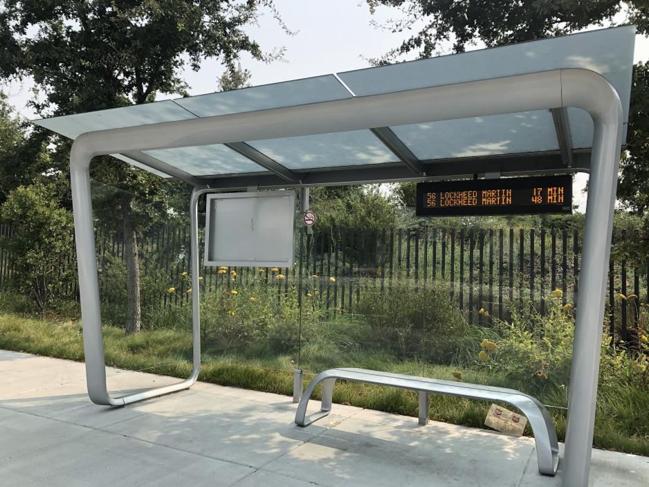 Hi-tech bus stop at Apple