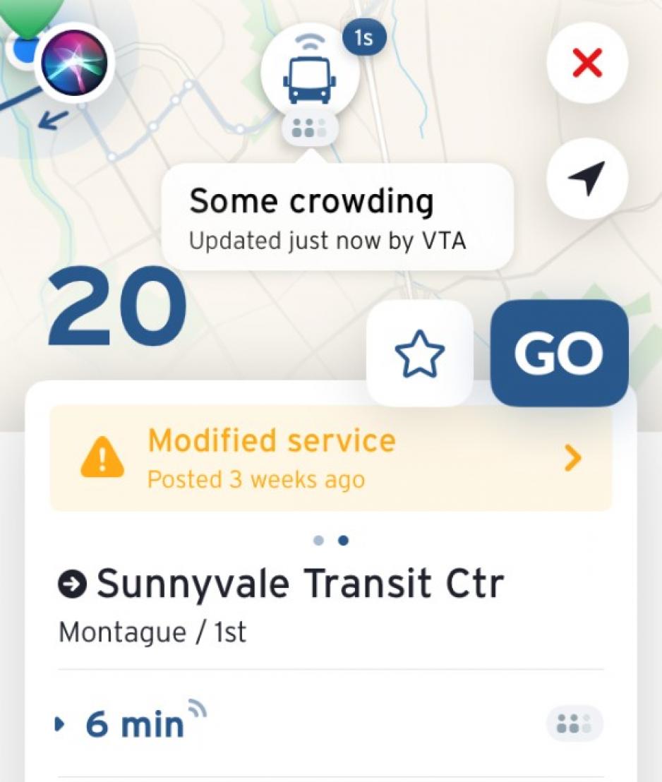 Transit app screen grab