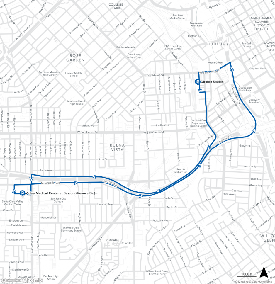 SCVMC Route Map