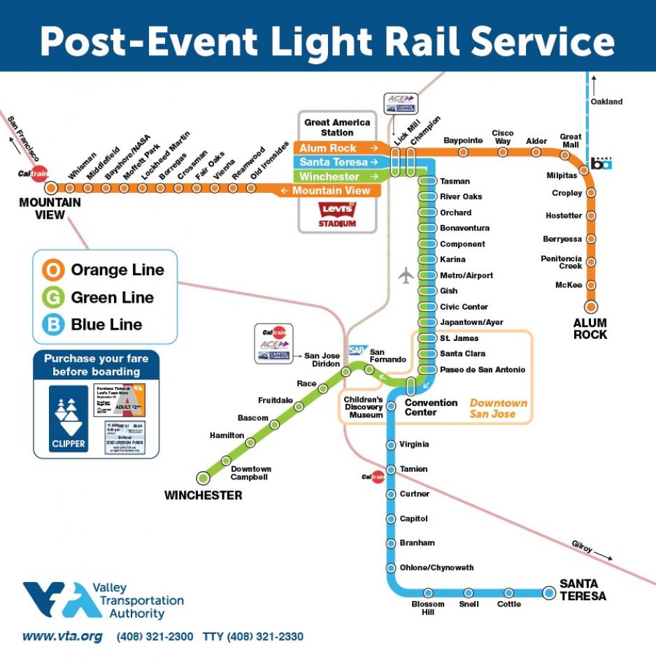 Actualizar 34+ imagen vta light rail schedule to levi’s stadium