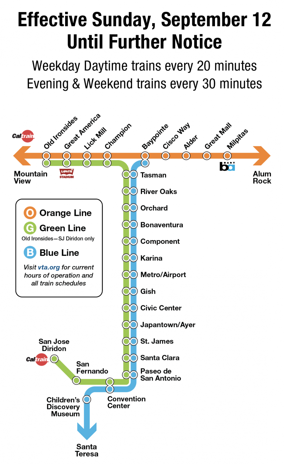 vta light rail trip planner