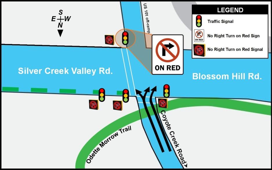 New Traffic Signals at US 101/Blossom Hill MAP
