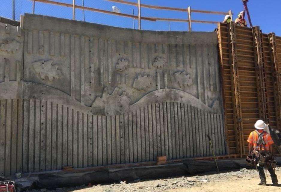 retaining wall at US 101/Blossom Hill Interchange project