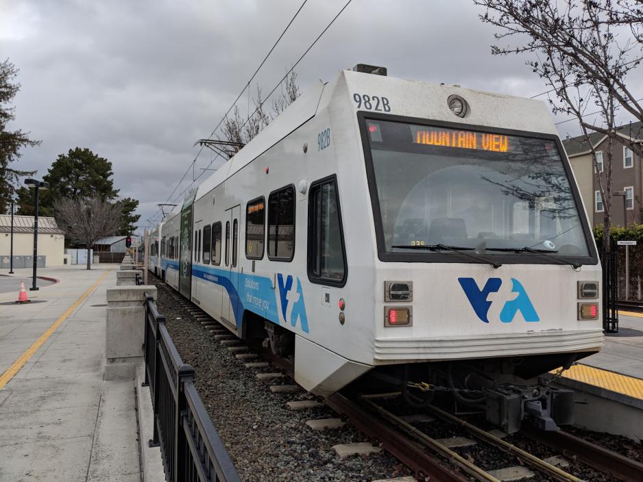 light rail at Winchester Station