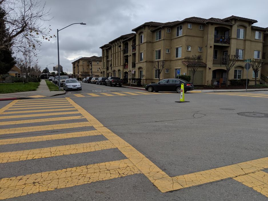 Photo of high visibility crosswalks.