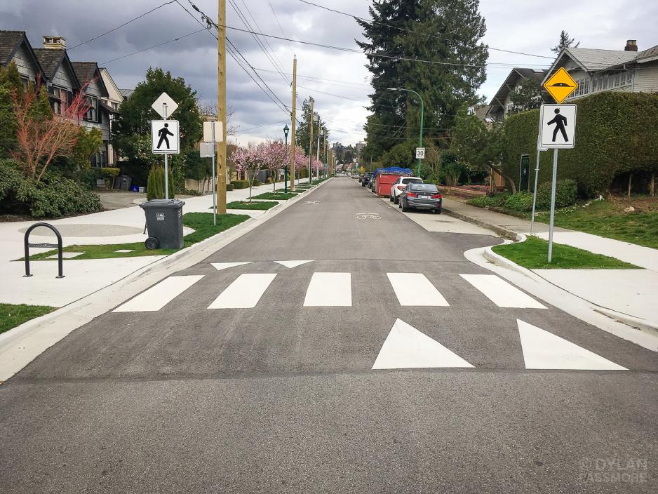 Photo of a raised crosswalk.