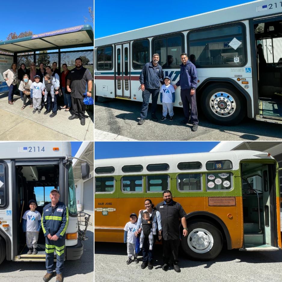 Collage of Matteo's Tour with buses