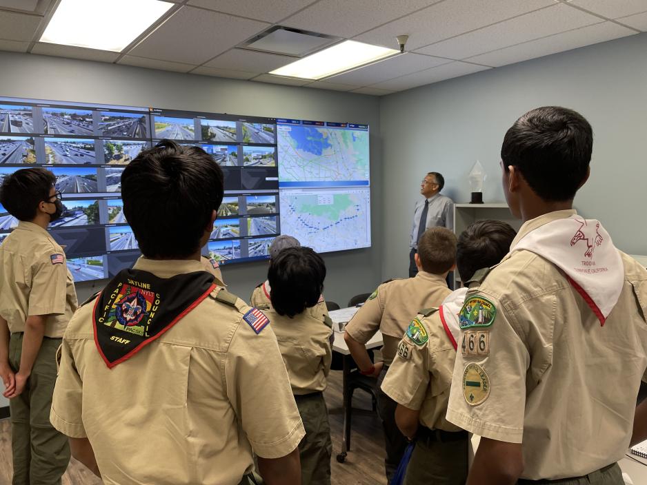 Boy Scouts in the Express Lanes Traffic Operations Center
