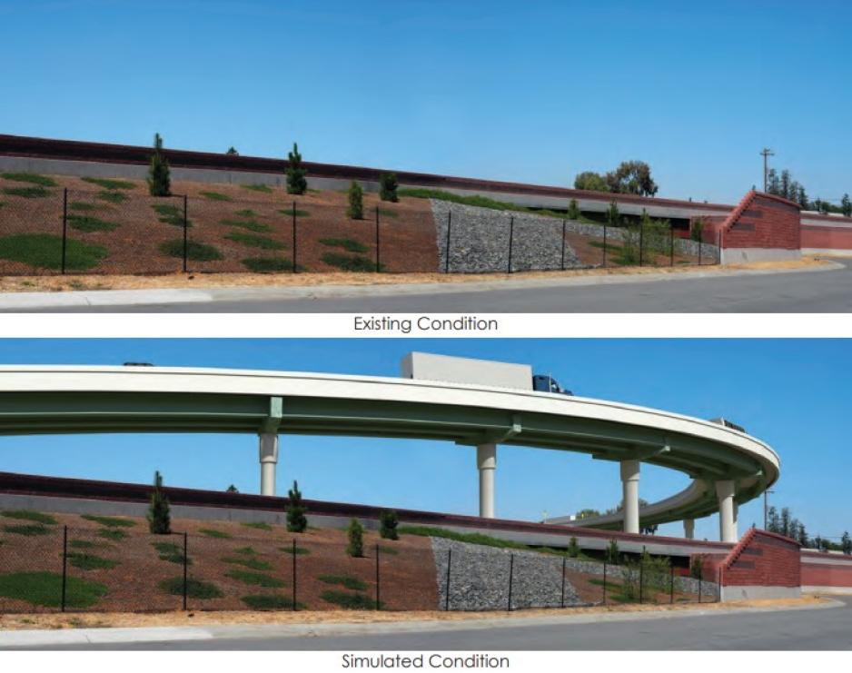 before and after version of 280 flyover