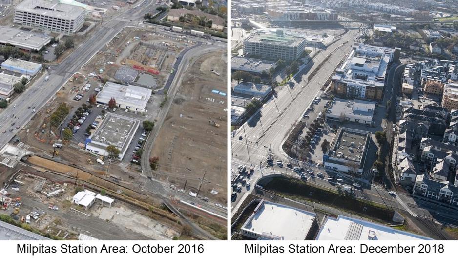 Milpitas Station under construction from 2026 to 2018