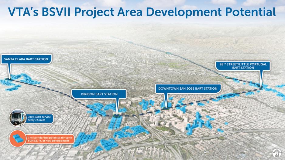 VTA's BSVII project area development potential 
