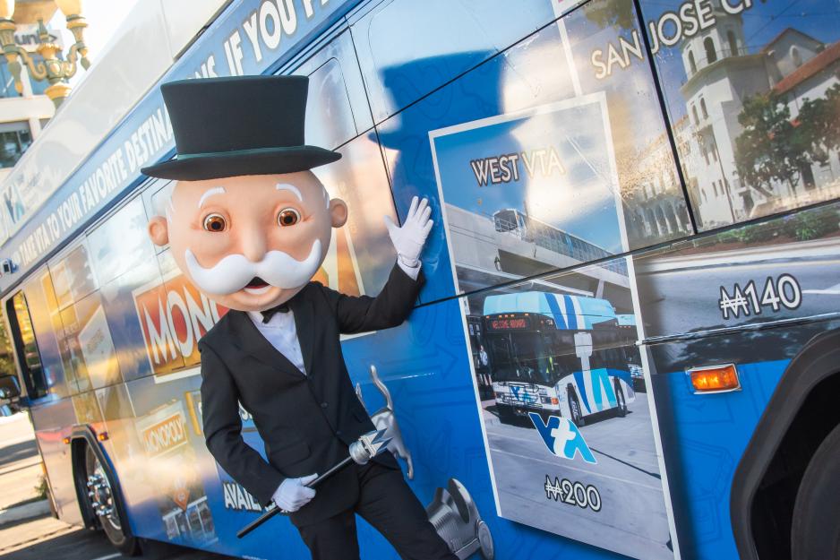 Mr. Monopoly with VTA Bus