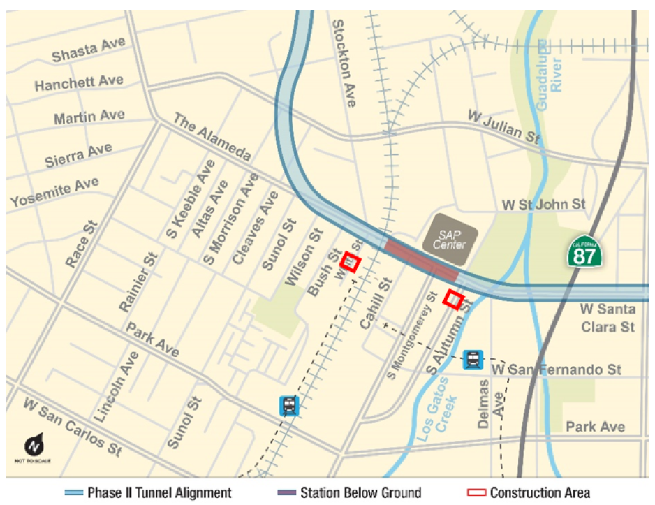 Diridon construction area