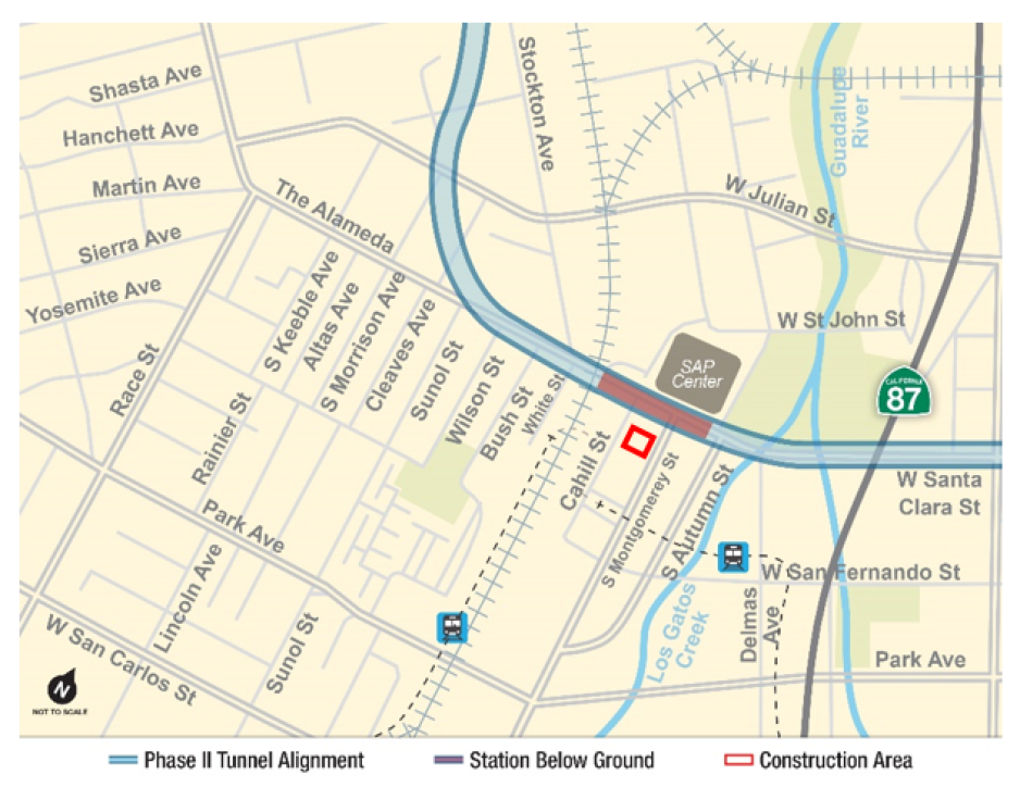 Location of Geotechnical Work at Diridon 3/22– 4/8