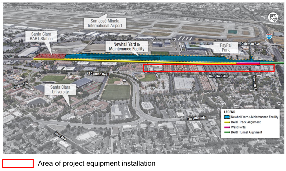 location of site work at Newhall Yard