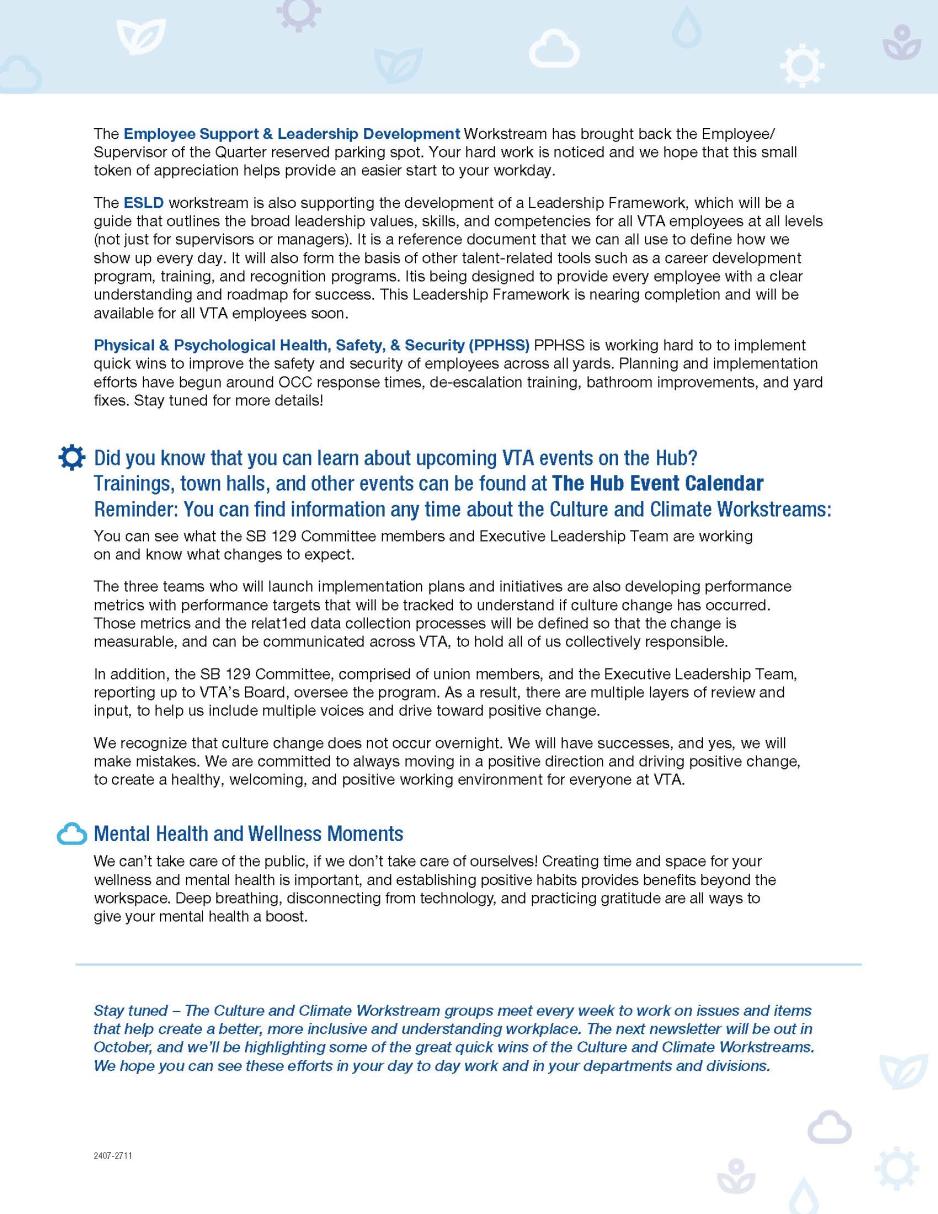 second page of November 2024 Culture and Climate Transformation Newsletter