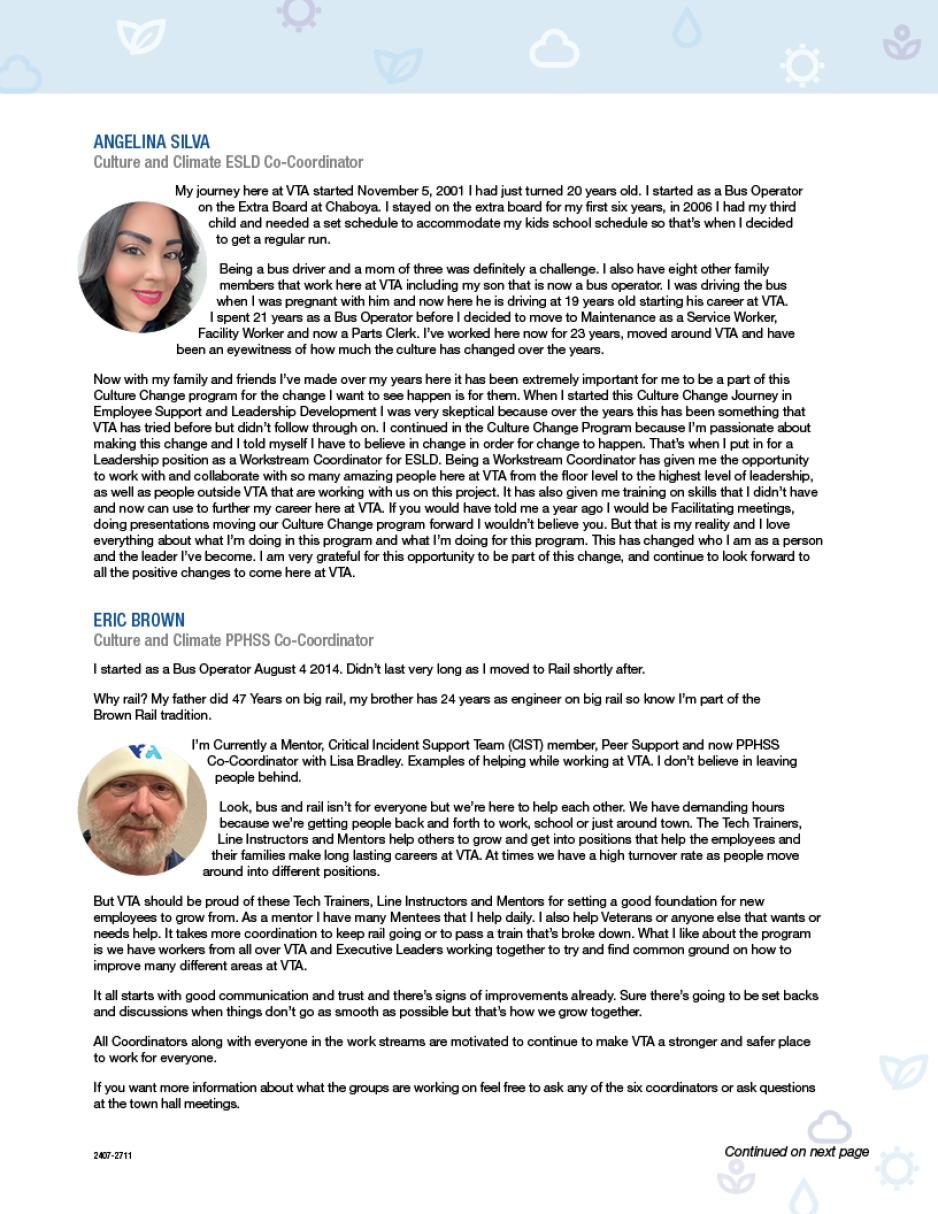 Culture and Climate staff representatives 2