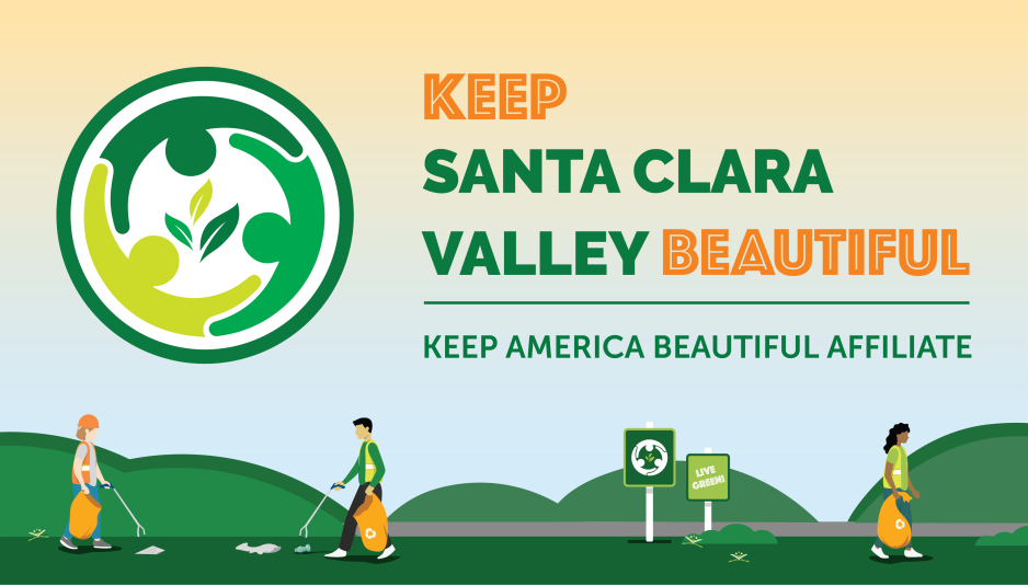 KSCVB logo over illustrative scene of volunteers at highway clean up