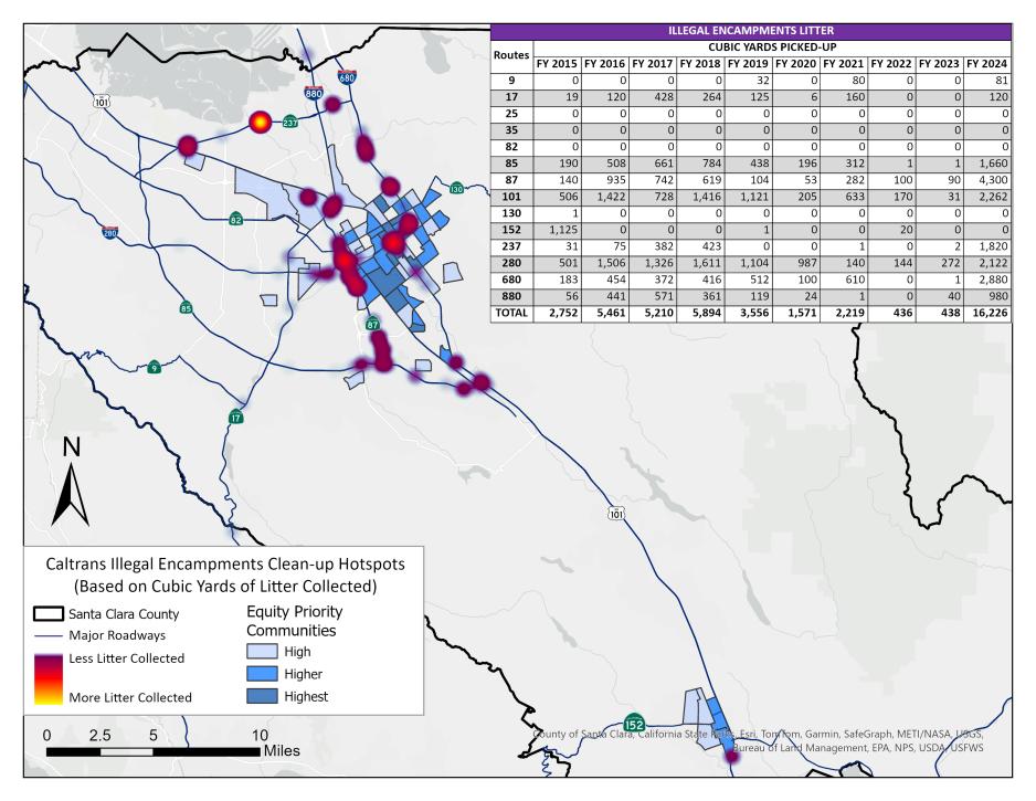 Image of Hotspot Map of Illegal Encampments Litter