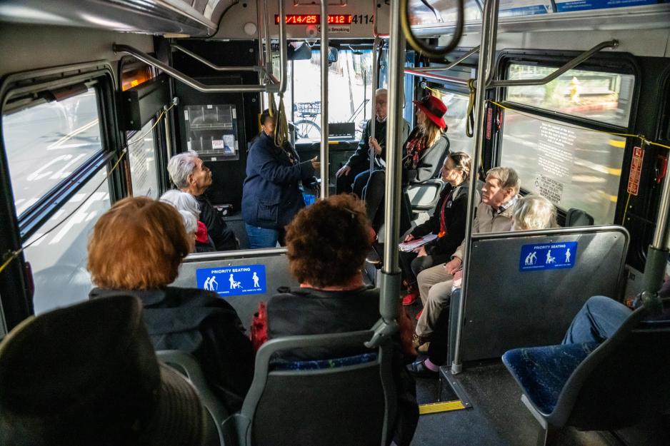 VTA staff leading field trip on the bus