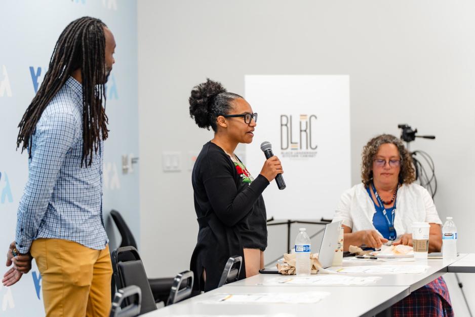 woman speaking at BLKC meeting