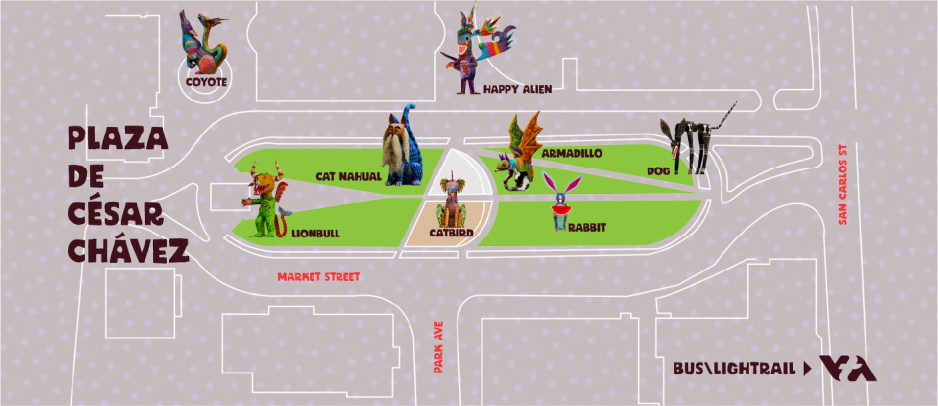 Alebrijes in San Jose Exhibition Map