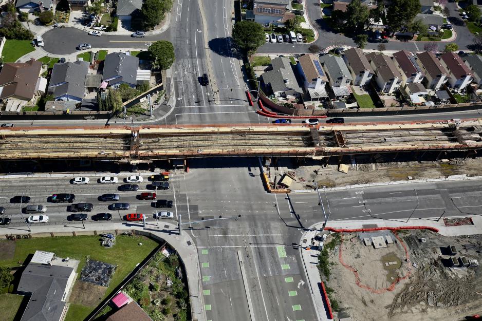 Aerial view of Ocala Avenue and Capitol Expressway in San Jose CA