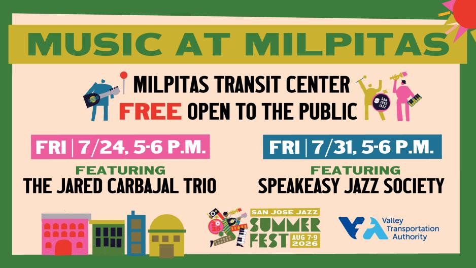 Music at Milpitas decorative banner detailing information available in the blog post. 