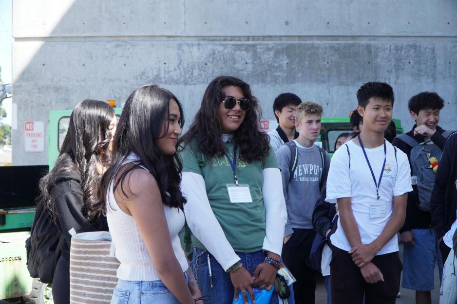 Students smiling during the VTA tour