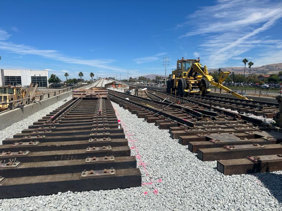 rail construction at the ramp near Eastridge 