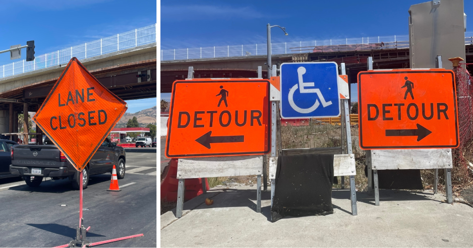 detour and other road signs