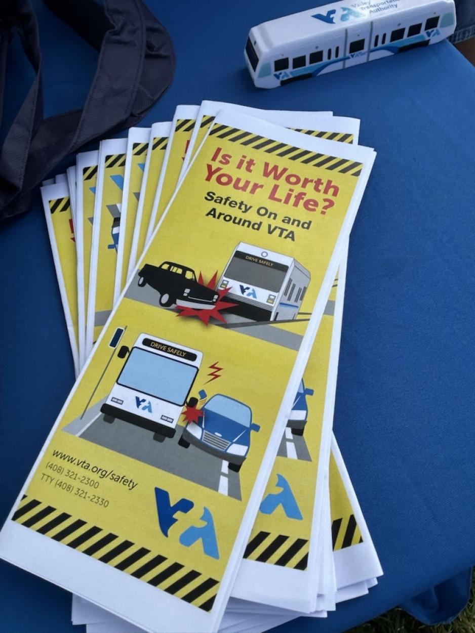 VTA Safety brochures on a table 