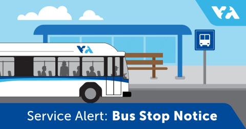 Routes 101, 102, 103, & 104: Temporary Bus Stop Closure at Northbound Deer Creek & Arastradero (9/6/22-11/1/22)